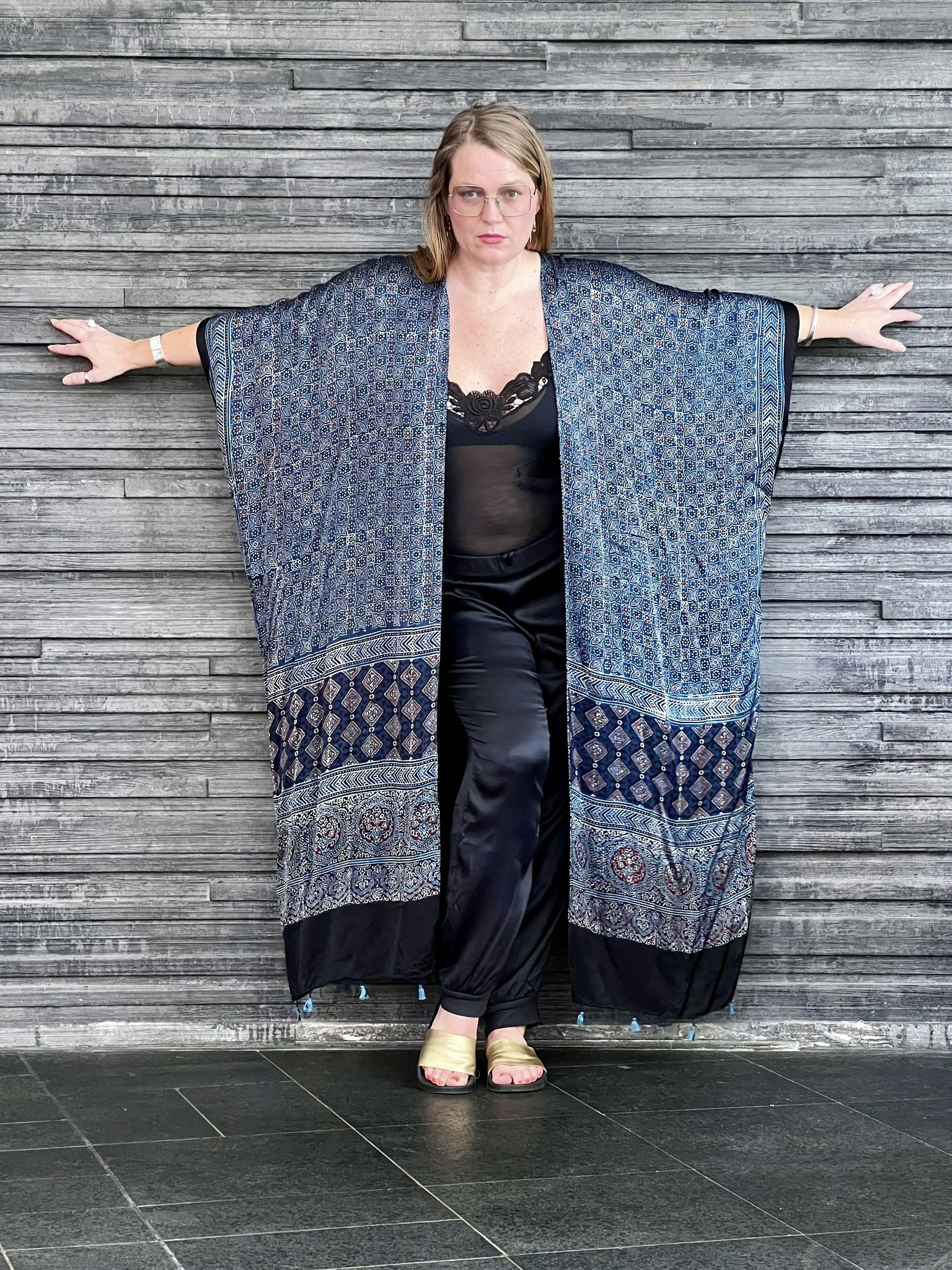 HANDTRYCKT KIMONO #14