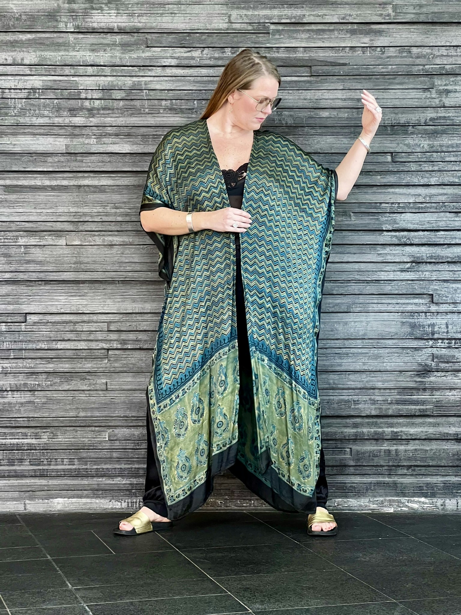 HANDTRYCKT KIMONO #15