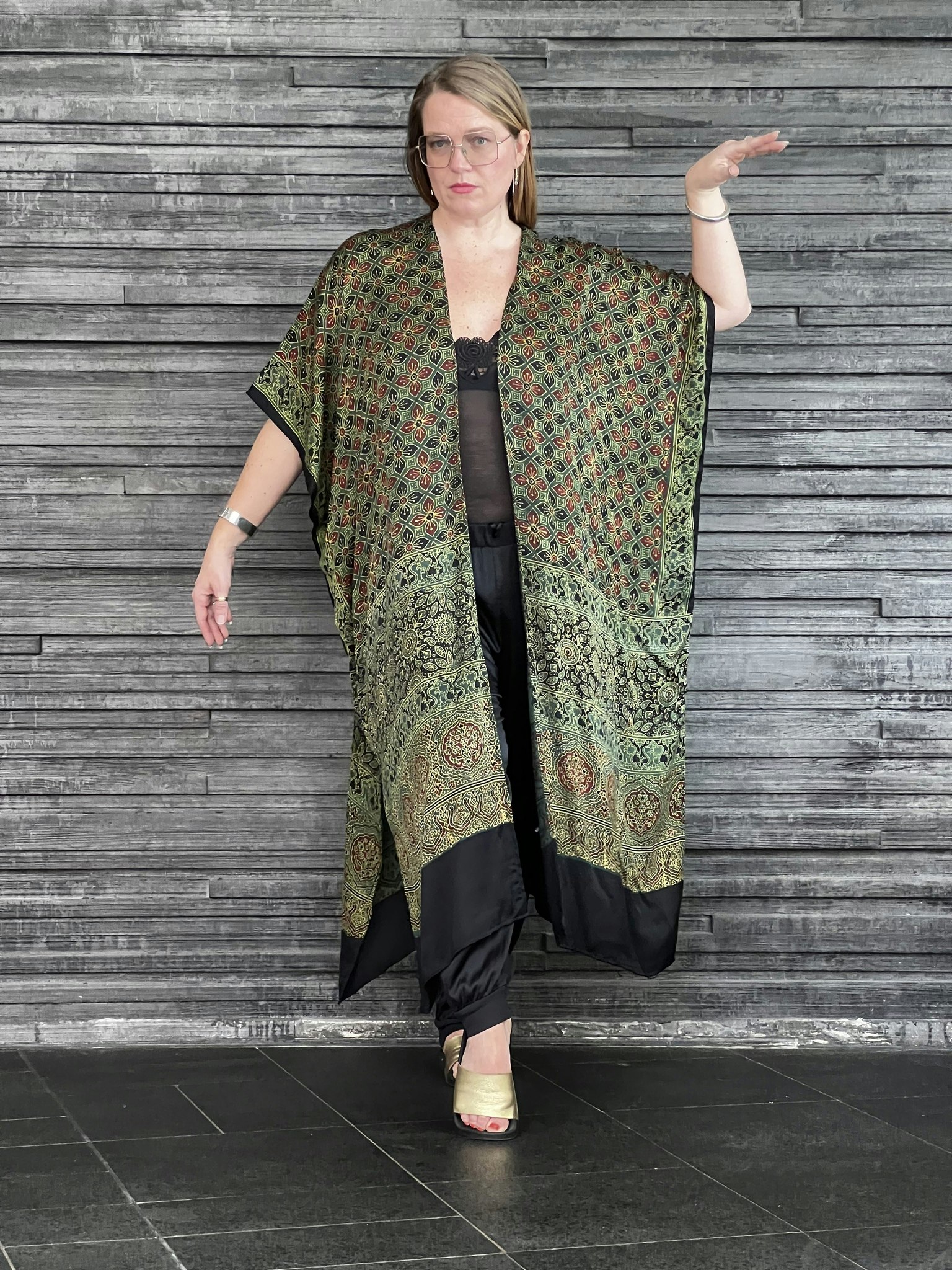 HANDTRYCKT KIMONO #18