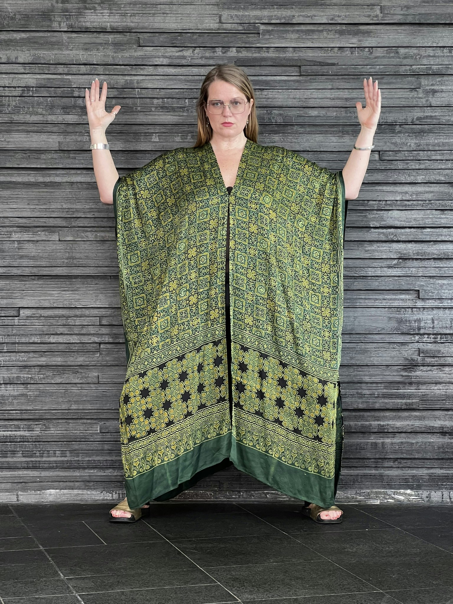 HANDTRYCKT KIMONO #19