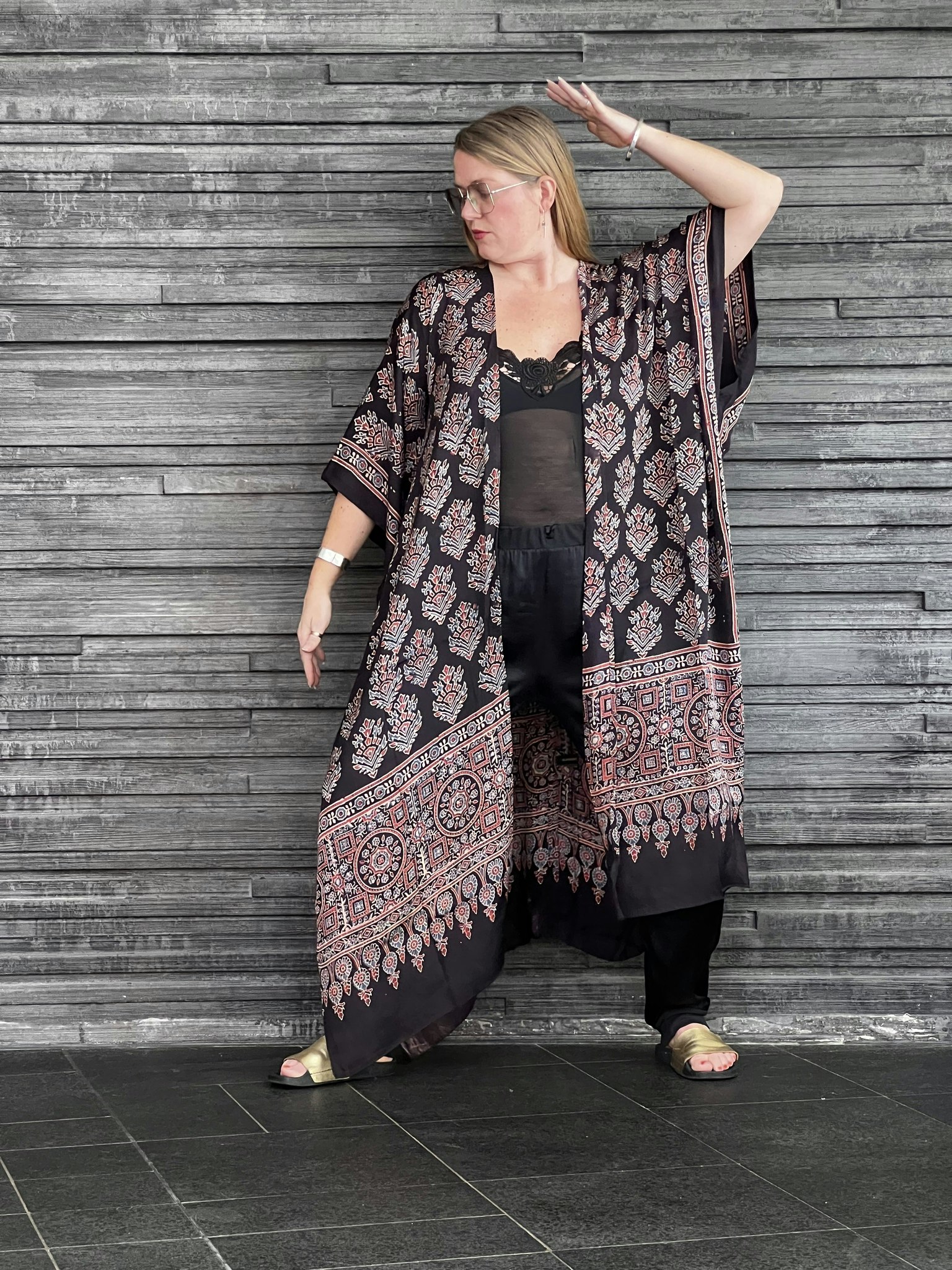 HANDTRYCKT KIMONO #31