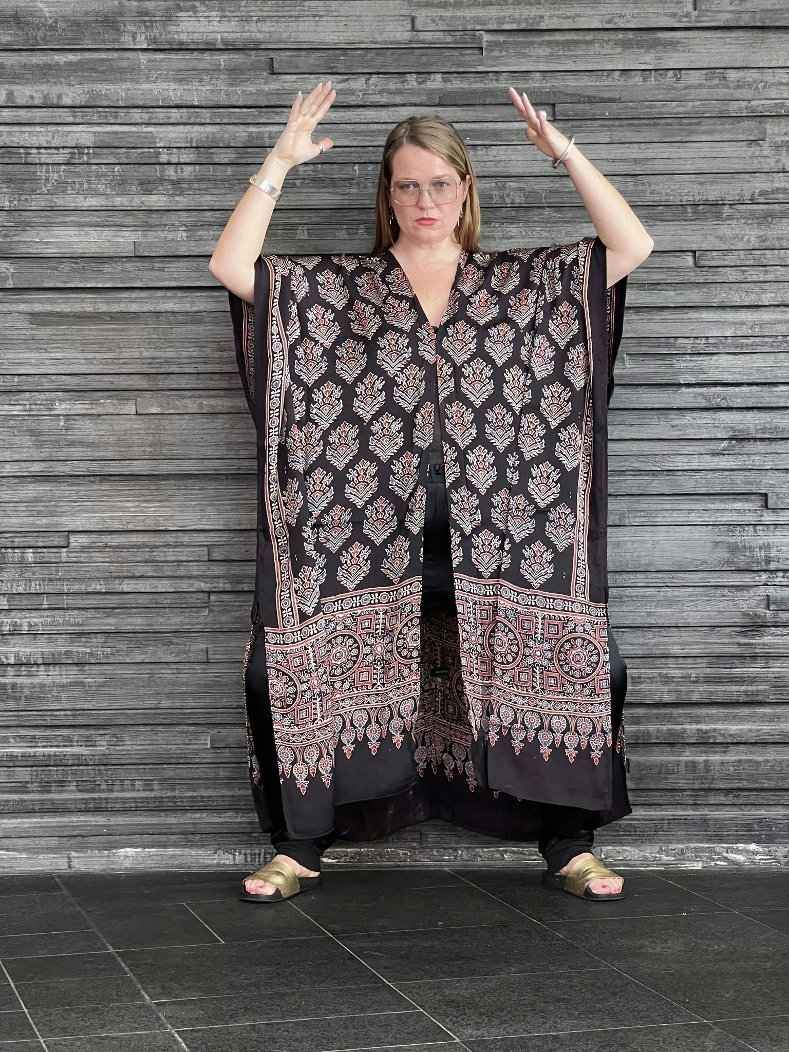 HANDTRYCKT KIMONO #31