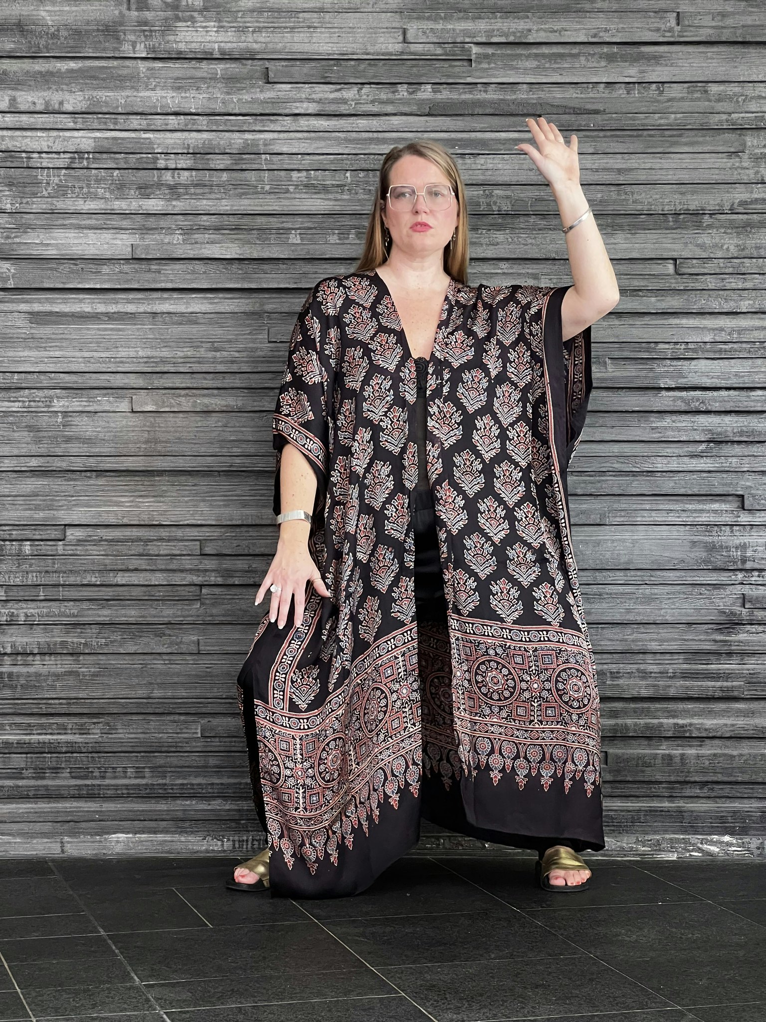 HANDTRYCKT KIMONO #31