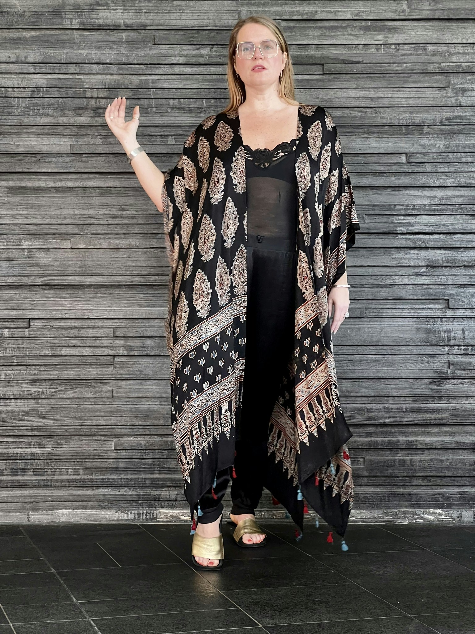 HANDTRYCKT KIMONO #32