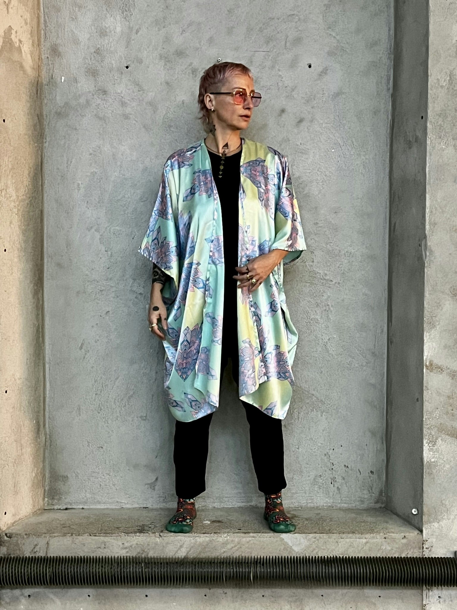 KORT SIDENKIMONO #42