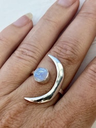 MÅNE MED MÅNSKÄRA RING 925 SILVER