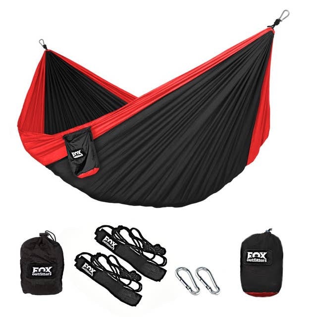 Fox Outfitters - Single Hammock - Black/Red