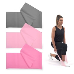 3 Pack Yoga Stretch Resistance Bands - pink/grey