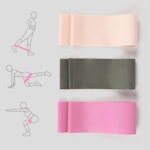 Phoenix Fitness - 3 Pack Circle Resistance Bands - Pink/Grey
