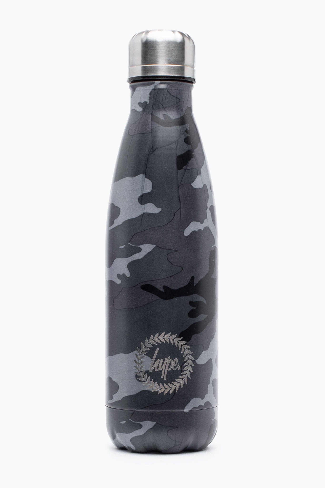 Hype Black & Grey Camo Metal Water Bottle
