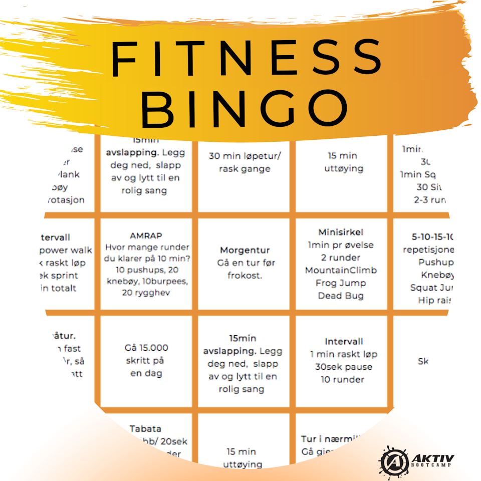 5pk Fitness Bingo
