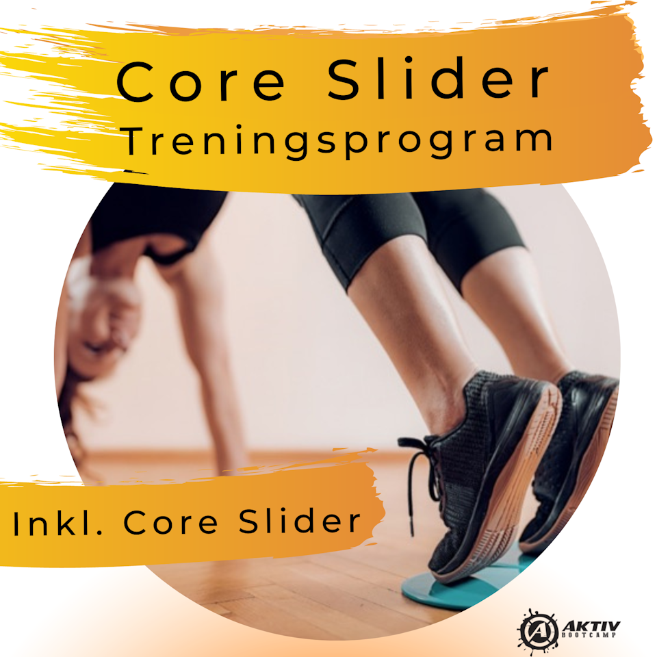 Core Slider Treningsprogram, inkl 1stk Core Slider