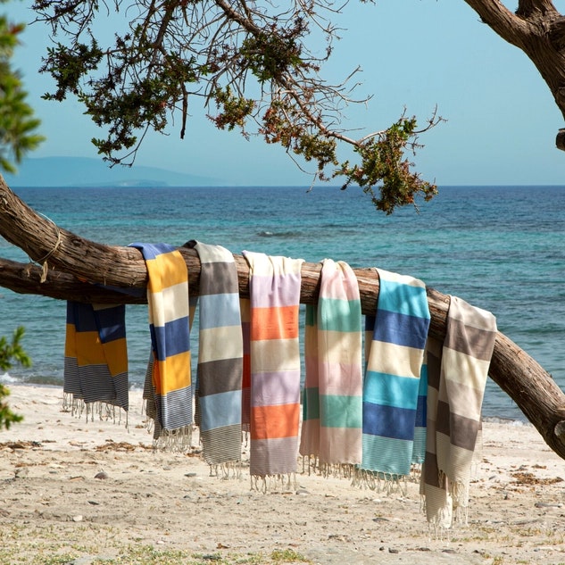 Towel 2 Go - Bali Hamman Håndkle - Grå/blå