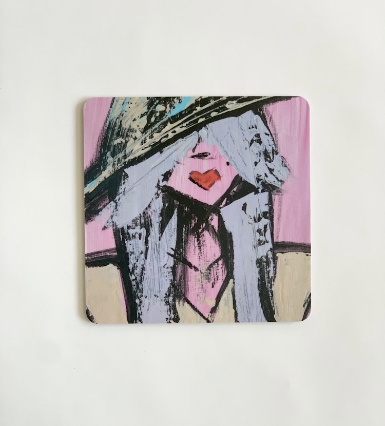Glasunderlägg Angie - Punkdoll 9x9, 4st