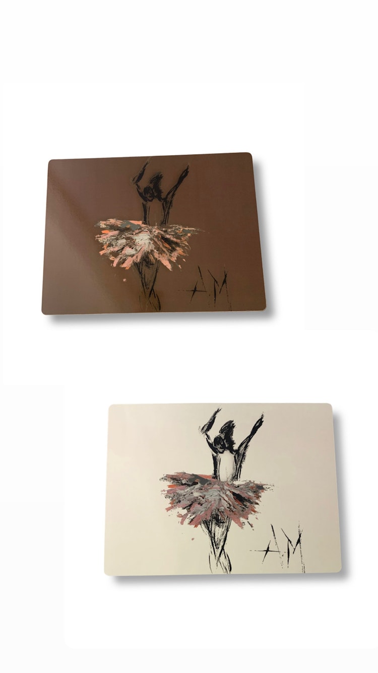 Bordstablett Dancing Ballerina Tvåsidig. 2-pack