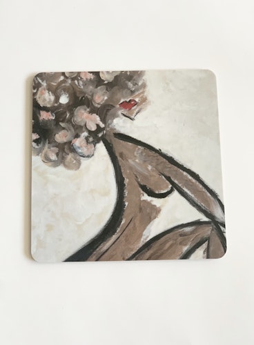 Glasunderlägg Elsa - Red Ballerina 9x9cm