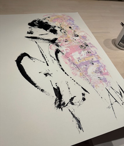 Purple smile 50x70