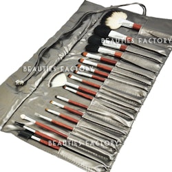 Sminkborstar Set - 18st - Grey SIlver Holder