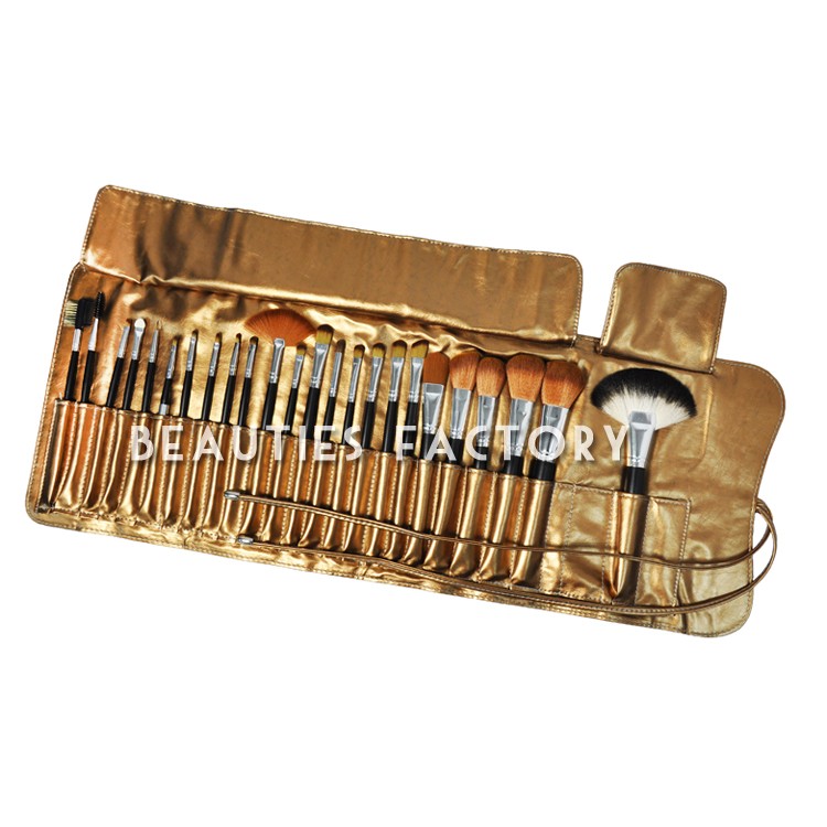 Sminkborstar Set - 24st - Deluxe Gold Copper Holder