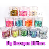 Big Hexagon Glitter set - 12st