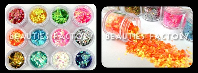 Big Hexagon Glitter set - 12st