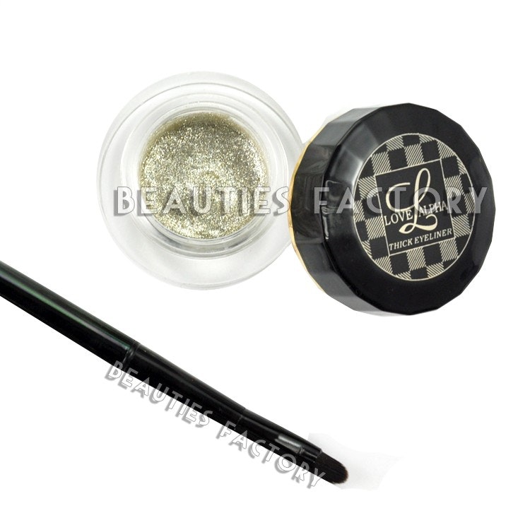 Love Alpha Cream Eyeliner - Waterproof - Glittery Silver