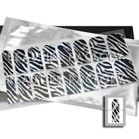Självhäftande nagelfolie i ark - Zebra II Chrome