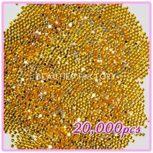 PRO Rhinestones Runda 2mm - 20000st/påse - Gold Yellow