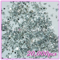 Rhinestones Hjärtan 2mm - 20000st/påse - Crystal