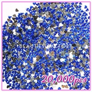 Rhinestones Hjärtan 2mm - 20000st/påse - Deep Blue