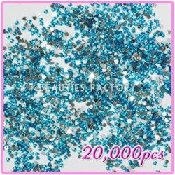 Rhinestones Hjärtan 2mm - 20000st/påse - Light Blue