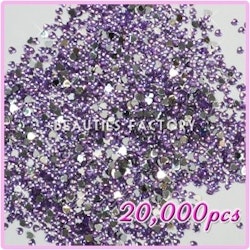 Rhinestones Hjärtan 2mm - 20000st/påse - Light Purple