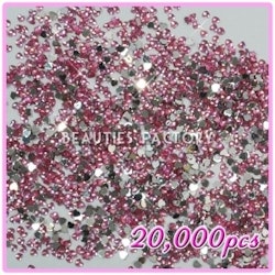 Rhinestones Hjärtan 2mm - 20000st/påse - Pink