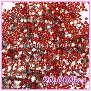 Rhinestones Hjärtan 2mm - 20000st/påse - Red