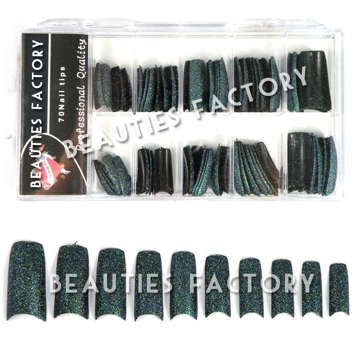 Glitter Franska Tippar - Black