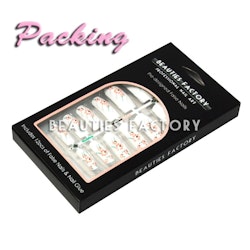 12st Design Lösnaglar - Black Grids On Pink