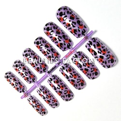 12st Design Lösnaglar - Purple&Black Leopard