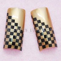 70st Airbrushed Franska Tippar - BLACK GRIDS ON GOLD