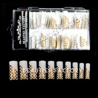 70st Airbrushed Franska Tippar - GOLD GRIDS ON WHITE
