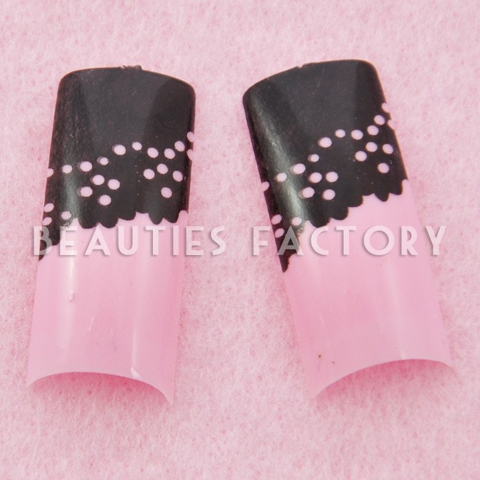 70st Airbrushed Franska Tippar - Black Pink Lace