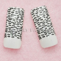 70st Airbrushed Halv Tippar - Black&White Small Leopard