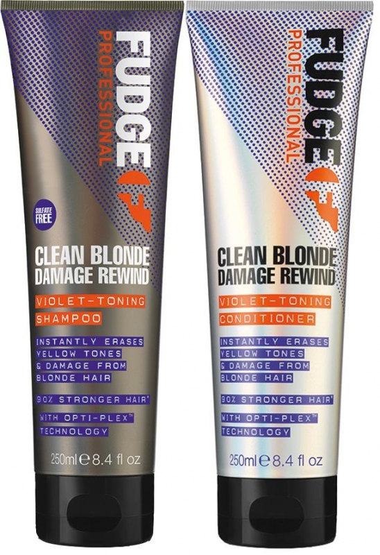 Fudge Clean Blonde Damage Rewind Violet Shampoo + Conditioner Duo