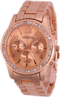 Geneva Strass Armbandsur - Bronze