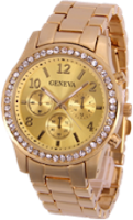Geneva Strass Armbandsur - Rose Guld