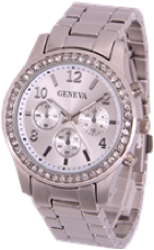 Geneva Strass Armbandsur - Rose Guld