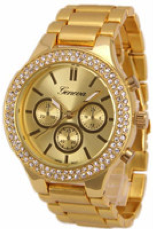 Geneva Strass Armbandsur - Svart