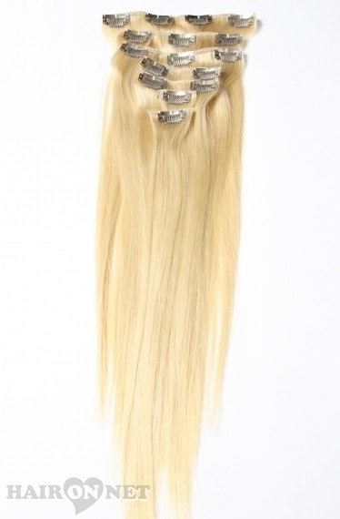 Clip On Äkta Remyhår - Blond 22 - 60 cm