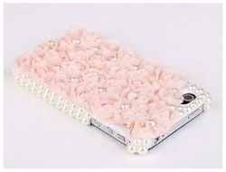 Iphone skal - Rosa blommor 3D - Iphone 4/4s