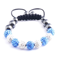 Shamballa Armband - Ljusbbå/Vit