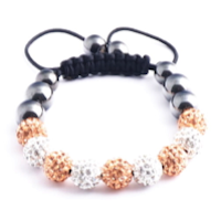 Shamballa Armband - Guld/Vit